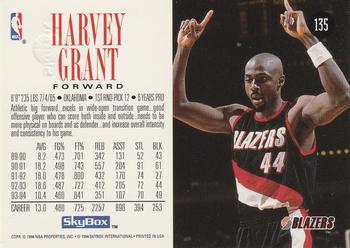 1994-95 SkyBox Premium #135 Harvey Grant Back