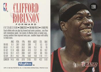 1994-95 SkyBox Premium #138 Clifford Robinson Back