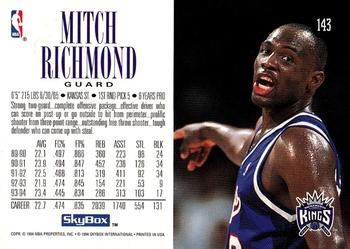 1994-95 SkyBox Premium #143 Mitch Richmond Back