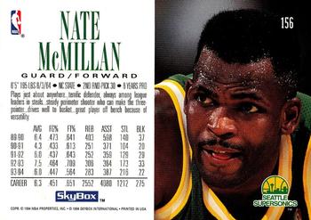 1994-95 SkyBox Premium #156 Nate McMillan Back