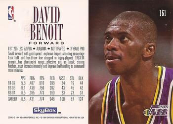 1994-95 SkyBox Premium #161 David Benoit Back