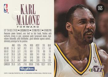 1994-95 SkyBox Premium #165 Karl Malone Back