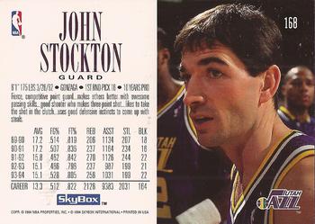1994-95 SkyBox Premium #168 John Stockton Back
