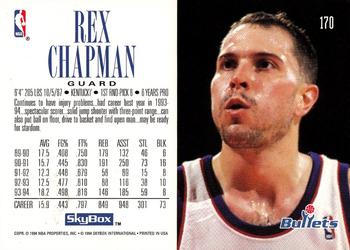 1994-95 SkyBox Premium #170 Rex Chapman Back