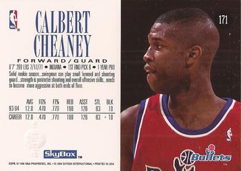1994-95 SkyBox Premium #171 Calbert Cheaney Back