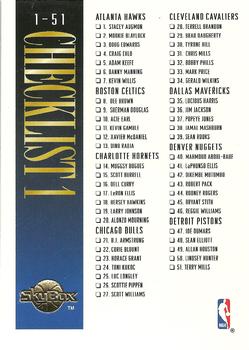 1994-95 SkyBox Premium #199 Checklist 1: 1-102 Front