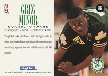 1994-95 SkyBox Premium #207 Greg Minor Back