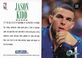 1994-95 SkyBox Premium #221 Jason Kidd Back