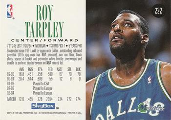 1994-95 SkyBox Premium #222 Roy Tarpley Back