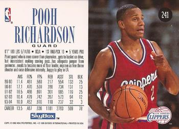 1994-95 SkyBox Premium #241 Pooh Richardson Back