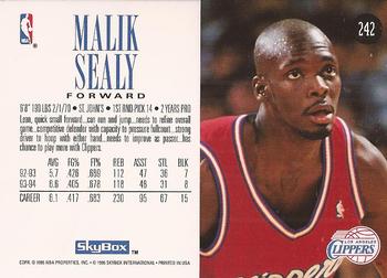 1994-95 SkyBox Premium #242 Malik Sealy Back