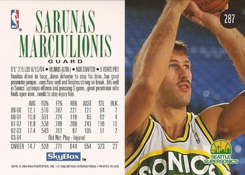 1994-95 SkyBox Premium #287 Sarunas Marciulionis Back