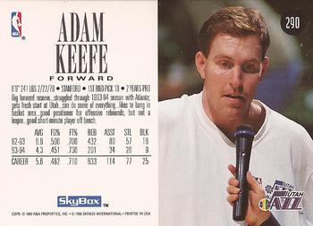 1994-95 SkyBox Premium #290 Adam Keefe Back