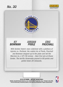 2019-20 Panini Instant NBA - Green #30 Ky Bowman / Jordan Poole / Eric Paschall Back