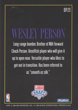 1994-95 SkyBox Premium - Draft Picks #DP23 Wesley Person Back