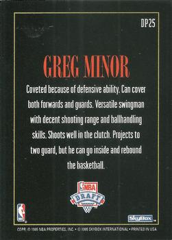 1994-95 SkyBox Premium - Draft Picks #DP25 Greg Minor Back
