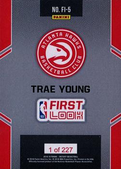 2018-19 Panini Instant NBA First Look #FL-5 Trae Young Back