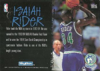 1994-95 SkyBox Premium - Ragin' Rookies #RR16 Isaiah Rider Back