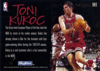 1994-95 SkyBox Premium - Ragin' Rookies #RR3 Toni Kukoc Back