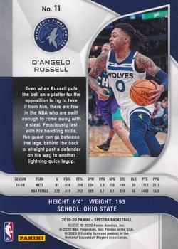 2019-20 Panini Spectra #11 D'Angelo Russell Back