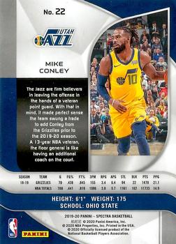 2019-20 Panini Spectra #22 Mike Conley Back