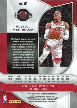 2019-20 Panini Spectra #31 Russell Westbrook Back
