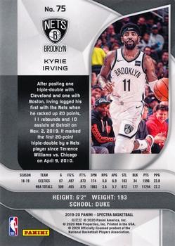 2019-20 Panini Spectra #75 Kyrie Irving Back
