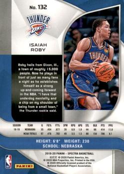 2019-20 Panini Spectra #132 Isaiah Roby Back