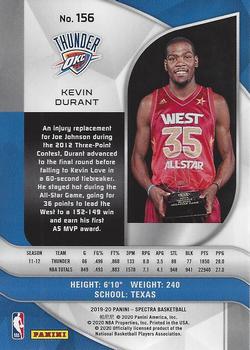 2019-20 Panini Spectra #156 Kevin Durant Back