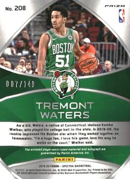 2019-20 Panini Spectra #208 Tremont Waters Back