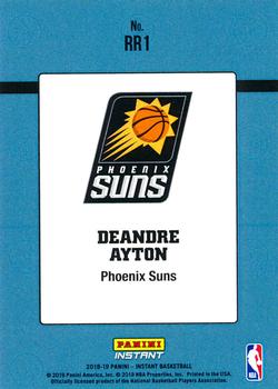 2018-19 Panini Instant NBA 1988 Rated Rookies #RR1 Deandre Ayton Back