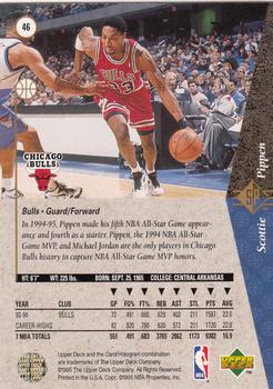 1994-95 SP #46 Scottie Pippen Back