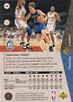 1994-95 SP #108 Christian Laettner Back