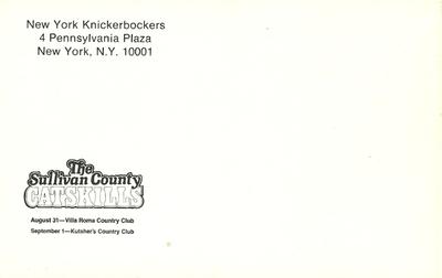 1987-88 MET LIFE New York Knicks Postcards #NNO Mark Jackson Back