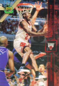 1999 Upper Deck Authenticated - Michael Jordan Championship Jumbo Red #6 Michael Jordan Front