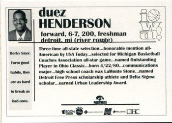 1998-99 Iowa Hawkeyes #NNO Duez Henderson Back