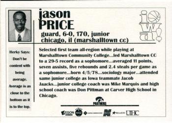 1998-99 Iowa Hawkeyes #NNO Jason Price Back