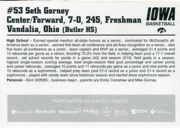 2004-05 Iowa Hawkeyes #NNO Seth Gorney Back