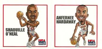 1995 Kraft/Upper Deck Team USA - Dream Team 'Toons Stickers #NNO Shaquille O'Neal / Anfernee Hardaway Front