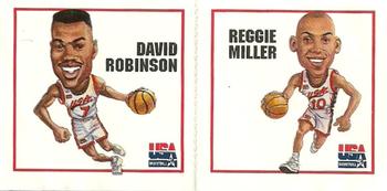 1995 Kraft/Upper Deck Team USA - Dream Team 'Toons Stickers #NNO David Robinson / Reggie Miller Front