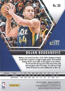 2019-20 Panini Mosaic #33 Bojan Bogdanovic Back