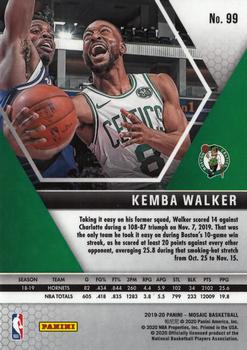 2019-20 Panini Mosaic #99 Kemba Walker Back