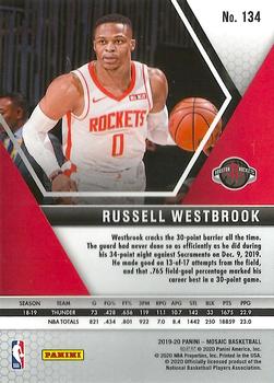 2019-20 Panini Mosaic #134 Russell Westbrook Back