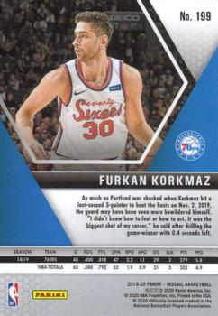 2019-20 Panini Mosaic #199 Furkan Korkmaz Back