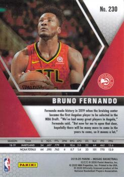 2019-20 Panini Mosaic #230 Bruno Fernando Back