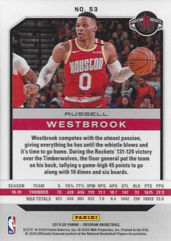 2019-20 Panini Obsidian #53 Russell Westbrook Back