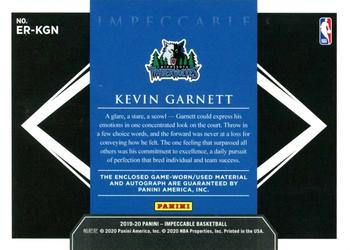 2019-20 Panini Impeccable - Elegance Retired Jersey Autographs Holo Gold #ER-KGN Kevin Garnett Back