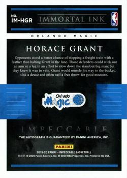 2019-20 Panini Impeccable - Immortal Ink #IM-HGR Horace Grant Back