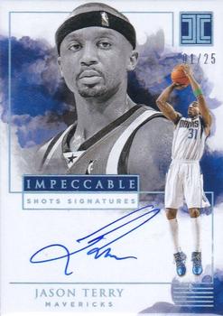 2019-20 Panini Impeccable - Impeccable Shots Signatures Holo Silver #IS-JTY Jason Terry Front