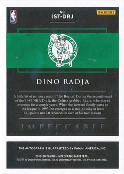 2019-20 Panini Impeccable - Impeccable Stars Signatures Holo Silver #IST-DRJ Dino Radja Back